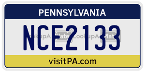 NCE2133  license plate in PA