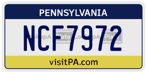 NCF7972 license plate in Pennsylvania