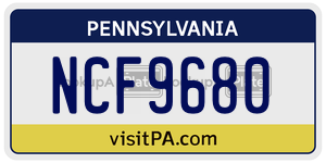 NCF9680  license plate in PA
