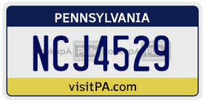 NCJ4529 license plate in Pennsylvania