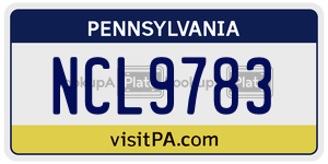 NCL9783  license plate in PA