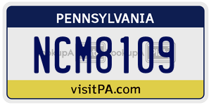 NCM8109  license plate in PA