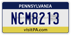 NCM8213  license plate in PA