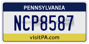 NCP8587  license plate in PA