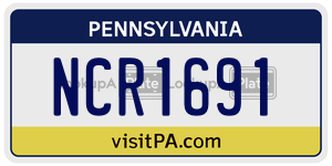 NCR1691  license plate in PA