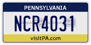 NCR4031  license plate in PA
