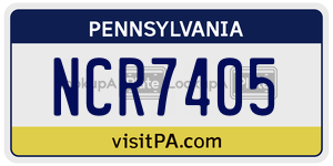 NCR7405  license plate in PA