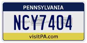NCY7404  license plate in PA