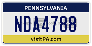 NDA4788  license plate in PA