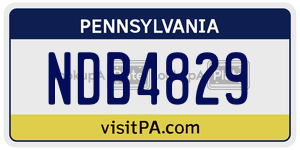 NDB4829  license plate in PA