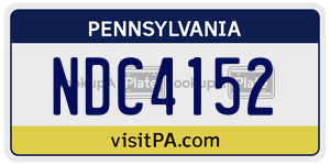 NDC4152  license plate in PA
