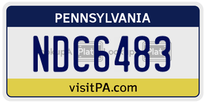 NDC6483  license plate in PA