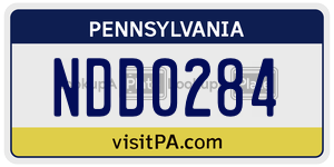NDD0284  license plate in PA