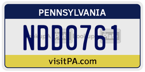 NDD0761  license plate in PA