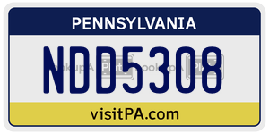 NDD5308  license plate in PA
