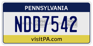 NDD7542  license plate in PA