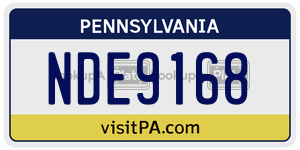 NDE9168  license plate in PA