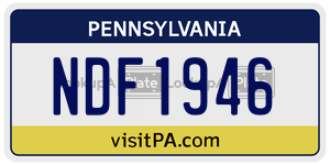 NDF1946  license plate in PA