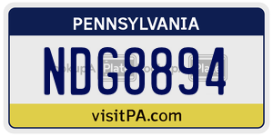 NDG8894  license plate in PA