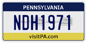 NDH1971  license plate in PA