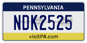NDK2525  license plate in PA