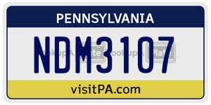 NDM3107  license plate in PA