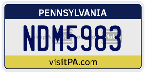 NDM5983  license plate in PA