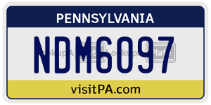 NDM6097  license plate in PA
