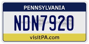 NDN7920  license plate in PA