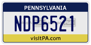 NDP6521  license plate in PA