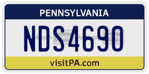 NDS4690  license plate in PA