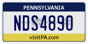NDS4890  license plate in PA