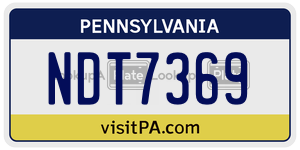 NDT7369  license plate in PA