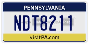 NDT8211  license plate in PA