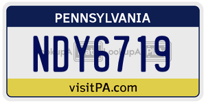 NDY6719  license plate in PA