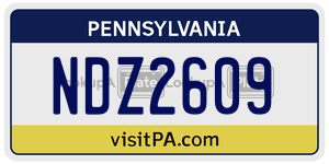 NDZ2609  license plate in PA
