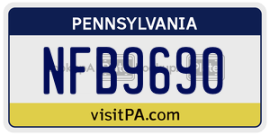 NFB9690  license plate in PA
