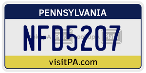 NFD5207  license plate in PA