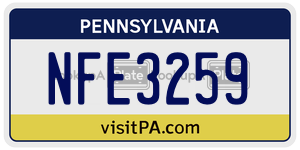 NFE3259  license plate in PA