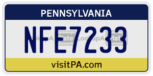 NFE7233  license plate in PA