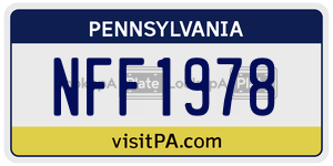 NFF1978  license plate in PA