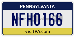 NFH0166  license plate in PA