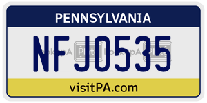 NFJ0535  license plate in PA