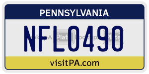 NFL0490  license plate in PA