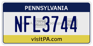 NFL3744  license plate in PA