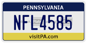 NFL4585  license plate in PA