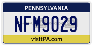 NFM9029  license plate in PA