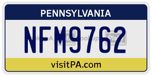 NFM9762  license plate in PA