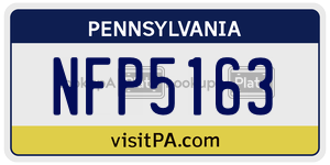 NFP5163 license plate in Pennsylvania