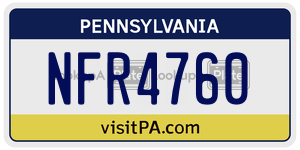 NFR4760  license plate in PA
